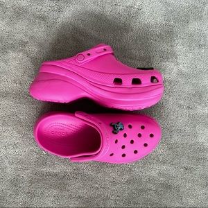 Pink Platform Crocs sz 9